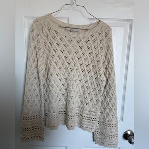 LOFT Beige Diamond Knit Sweater